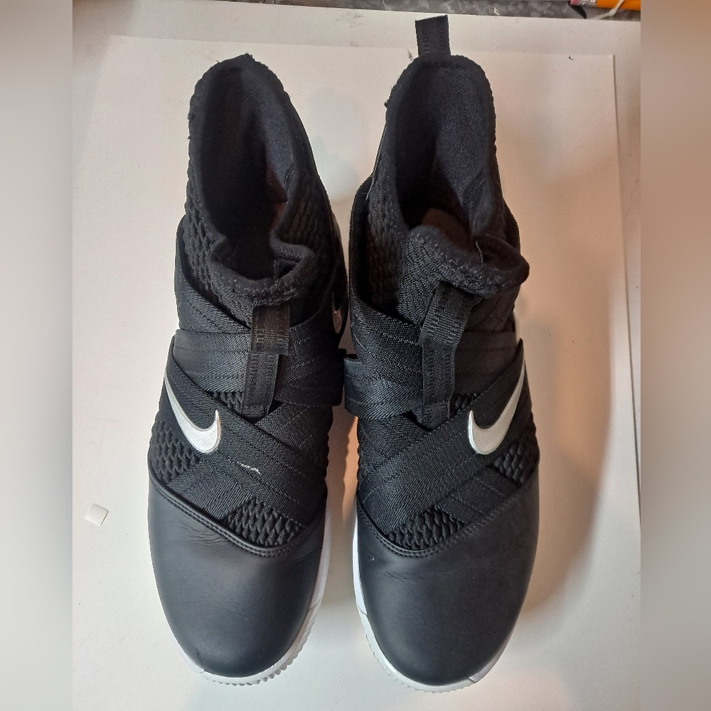 Black and White Nike LeBron Soldier 12. Men's size 10.5